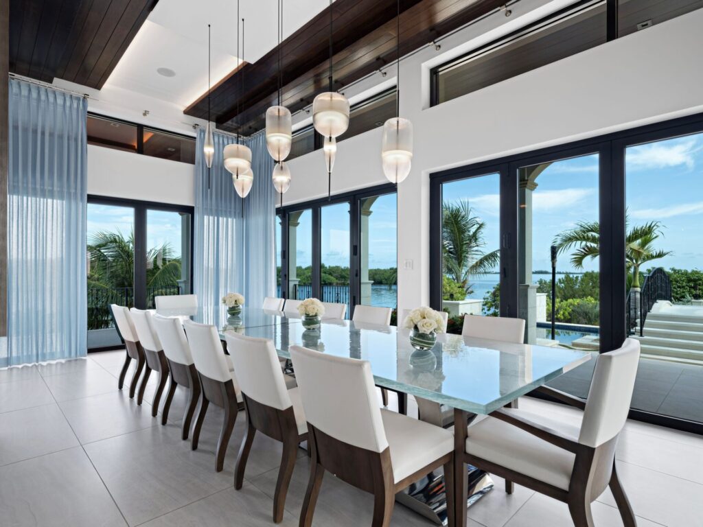 dining room with a view